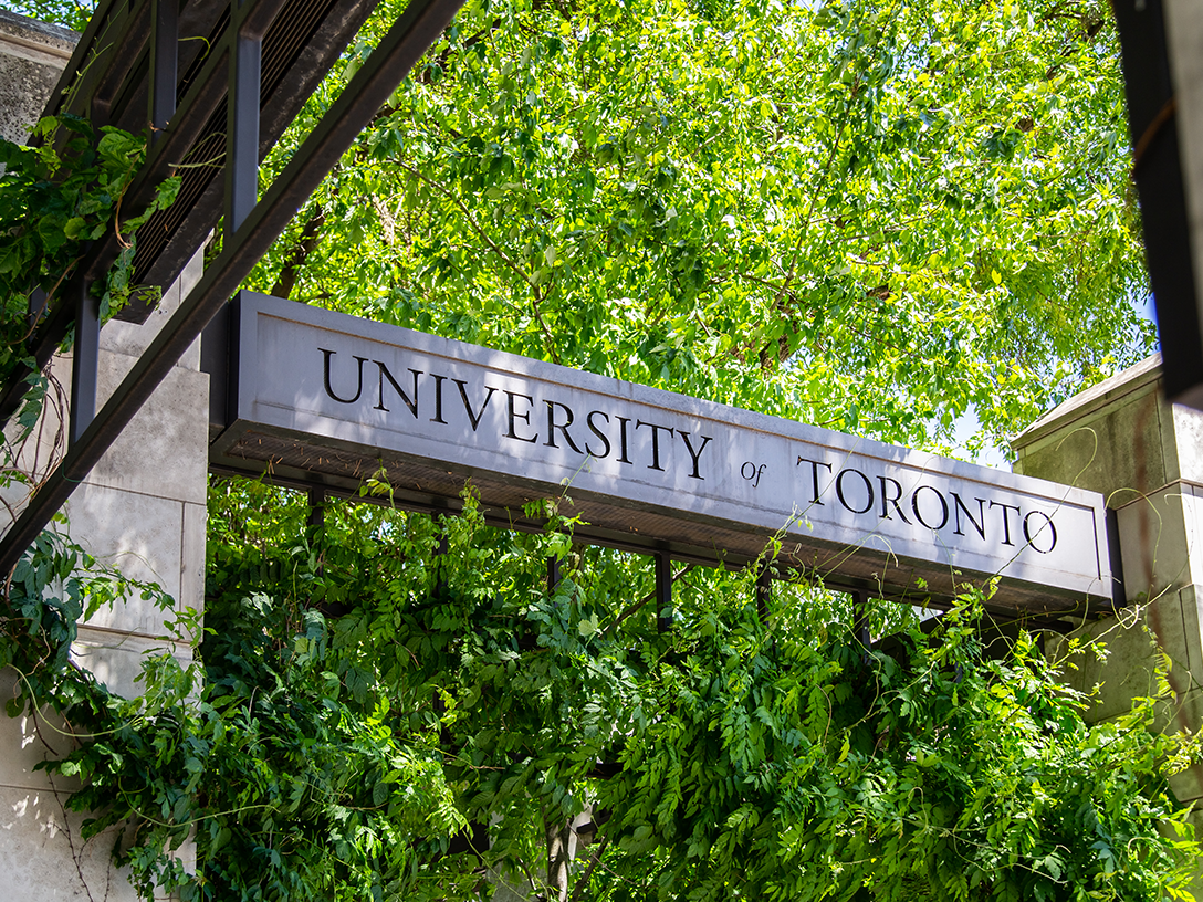 A sign that says, 'University of Toronto.'